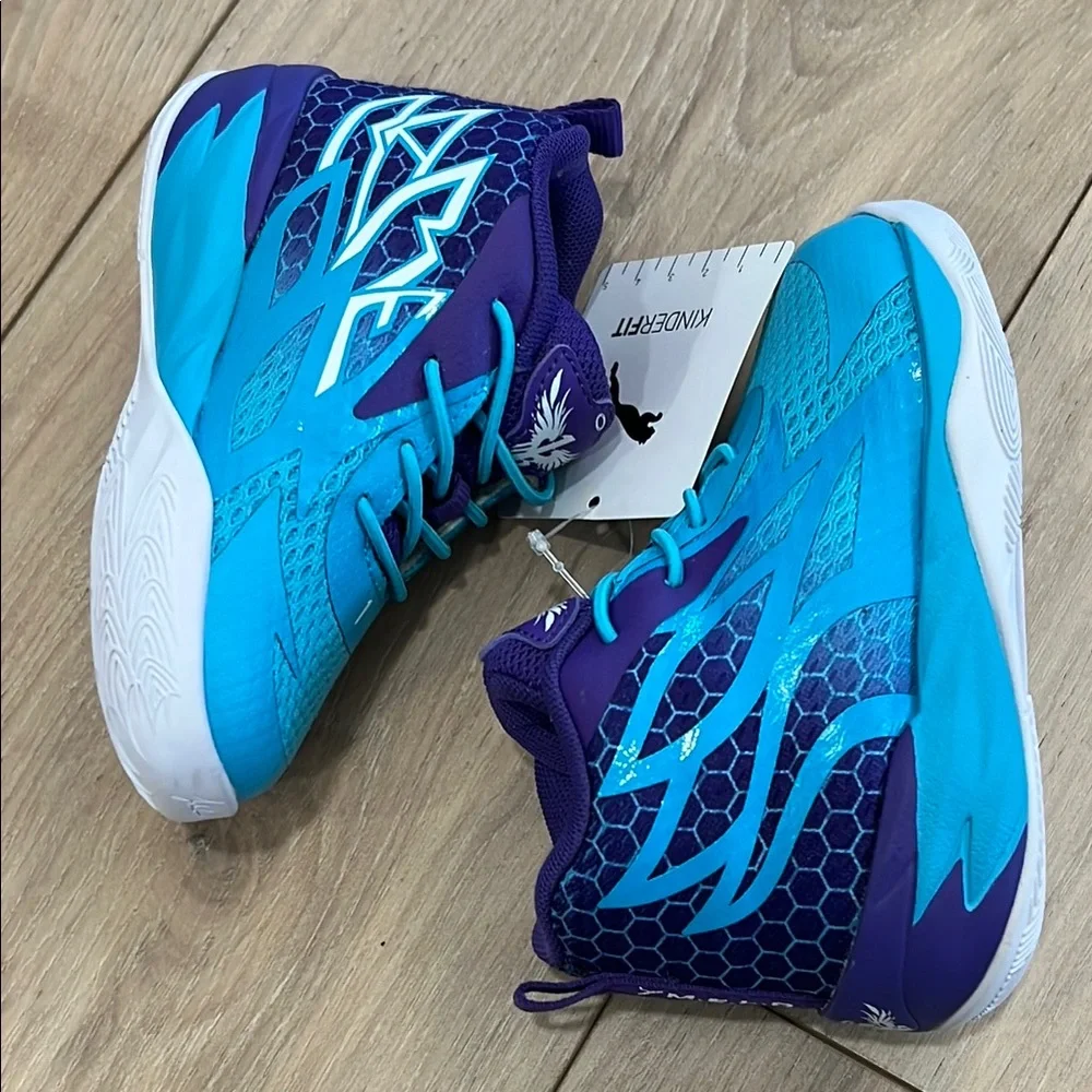 New Puma Unisex Kids' Blue and Purple Basketball Sneakers
